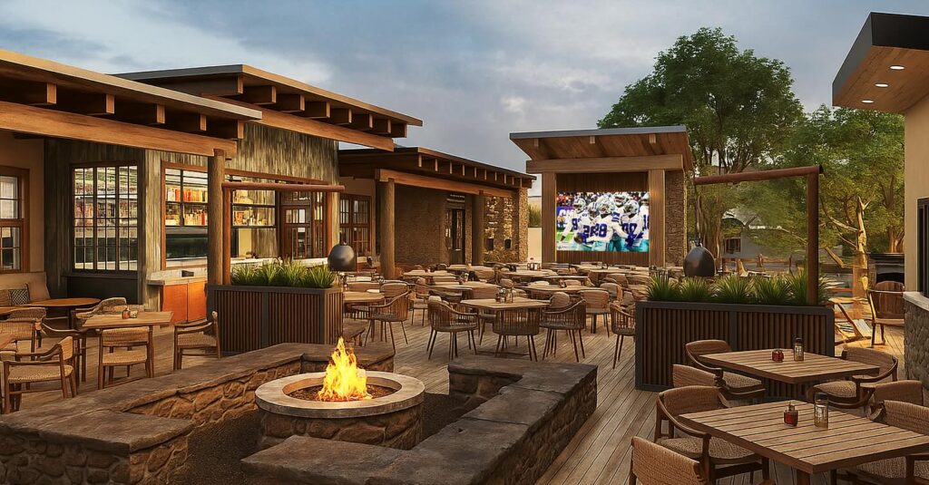 Cattlemen's patio is now an oasis in the bustling Stockyards District