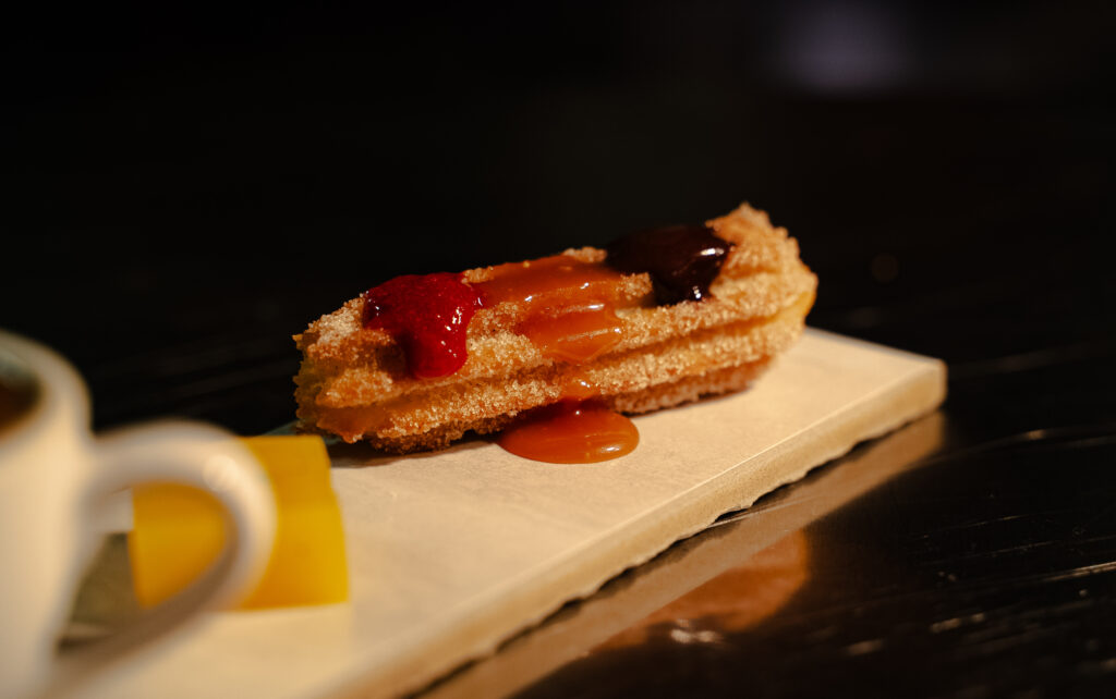 Lonesome Dove churro with three sauces