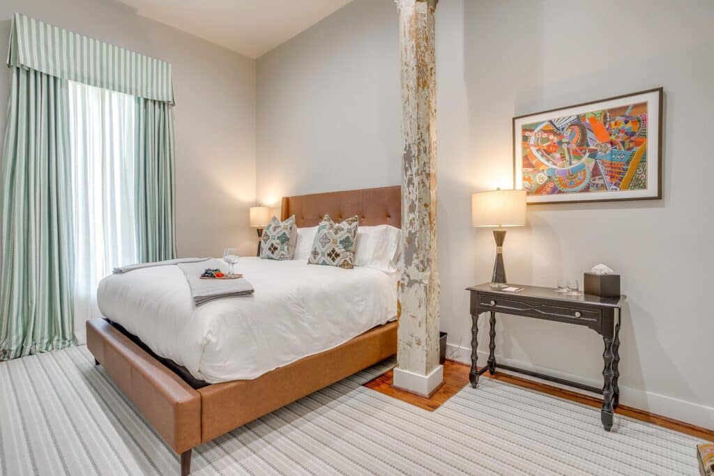 hand-hewn cypress pillars