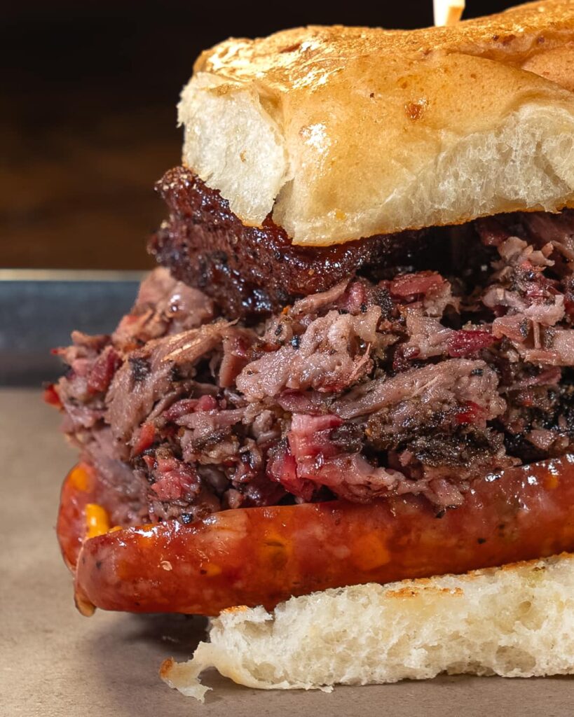 Heim's famous Barbecue Snob sandwich