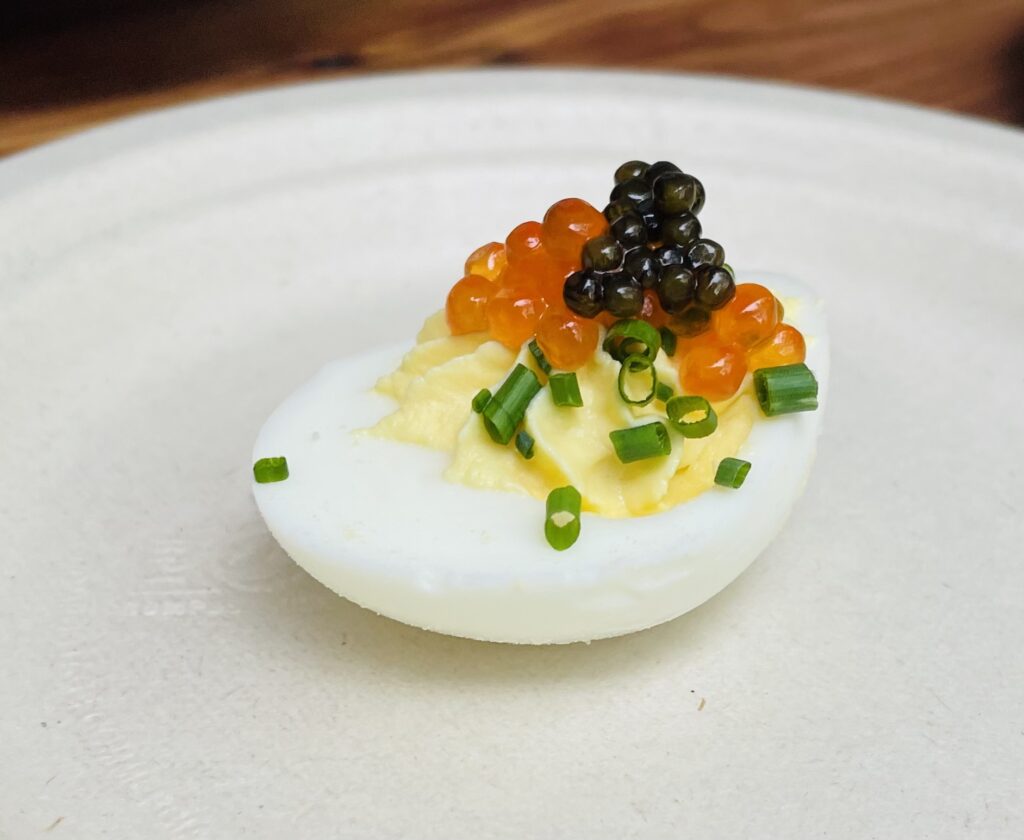 Chef Marcus Paslay's caviar topped deviled egg