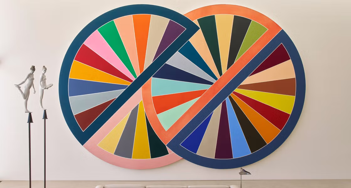 Frank Stella (1936-2024), Firuzabad III, 1970, in the Living Room of the Bass House