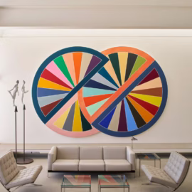Frank Stella (1936-2024), Firuzabad III, 1970, in the Living Room of the Bass House