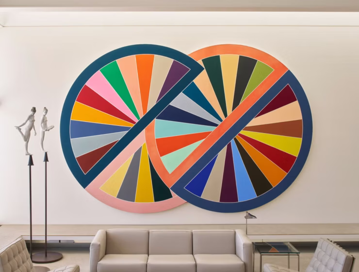 Frank Stella (1936-2024), Firuzabad III, 1970, in the Living Room of the Bass House