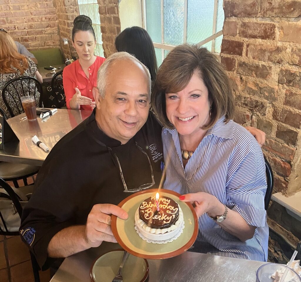 Vance Martin with Becky Renfro Borbolla at Lili's Bistro