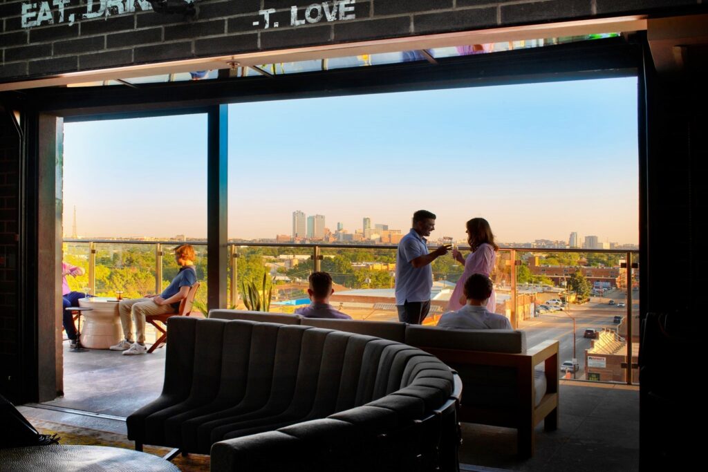 Overlooking downtown and The Stockyards Atico