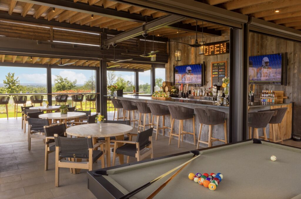 A comfort station at Driftwood Golf & Ranch Club