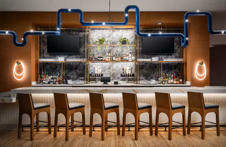 The bar at Duchess inside The Nobleman Hotel