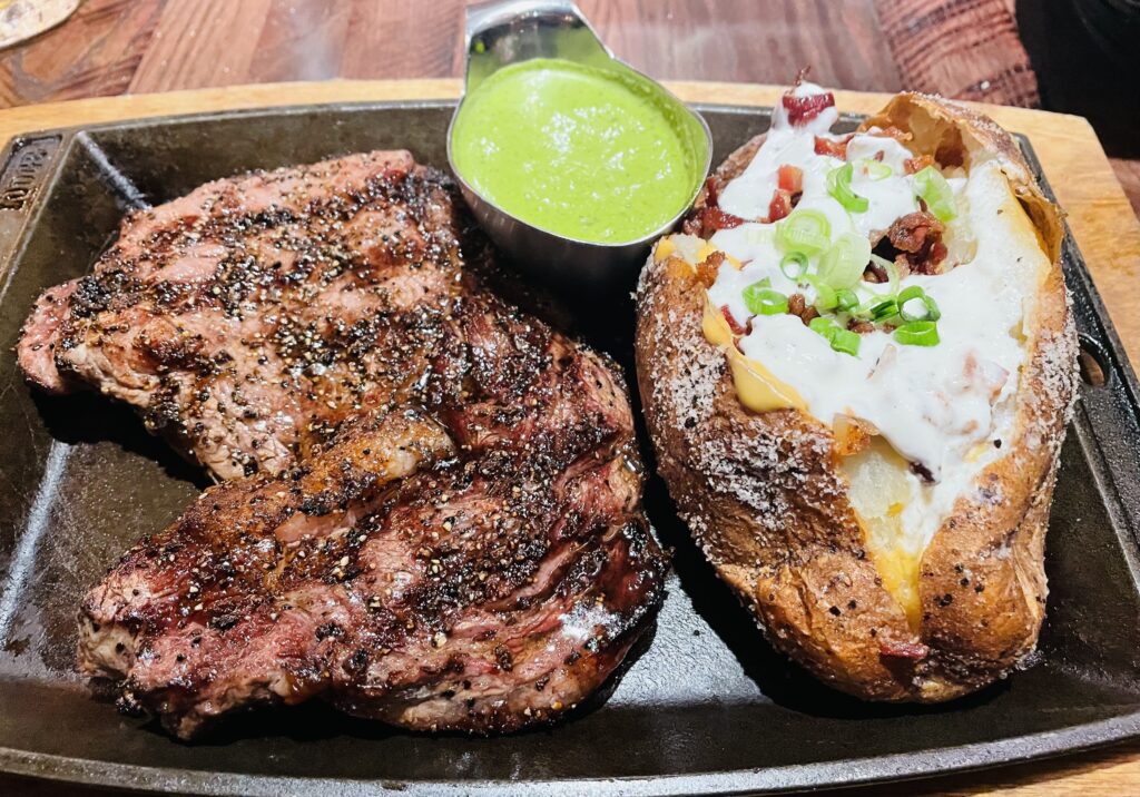 Cattlemen's Steakhouse - A Bosque Ranch ribeye and fluffy potato