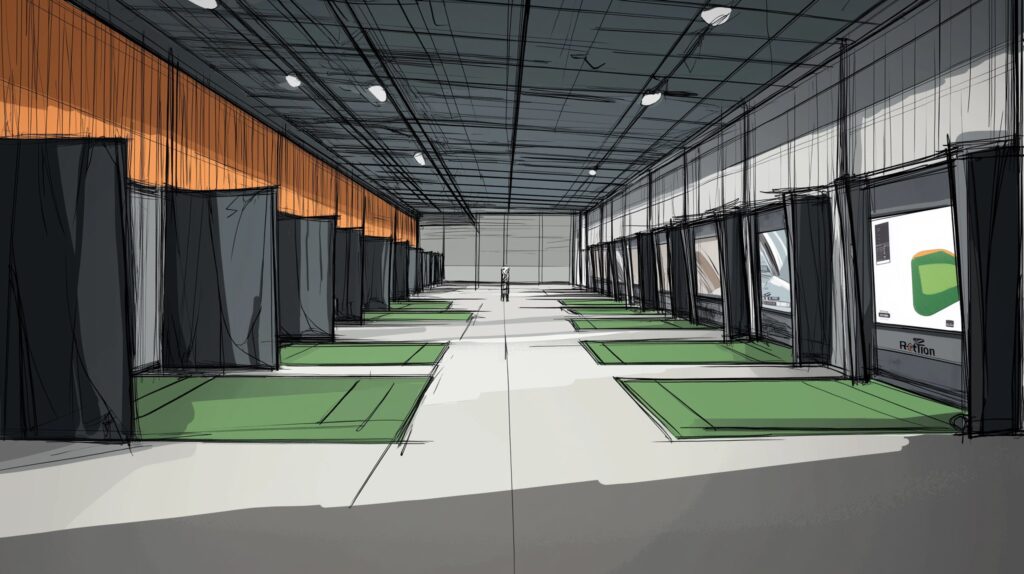 Birdie House Golf Club swing bays with app-based access