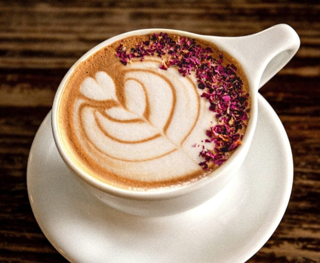 Avoca Coffee serves some fancy cups like this Red Wine Mocha