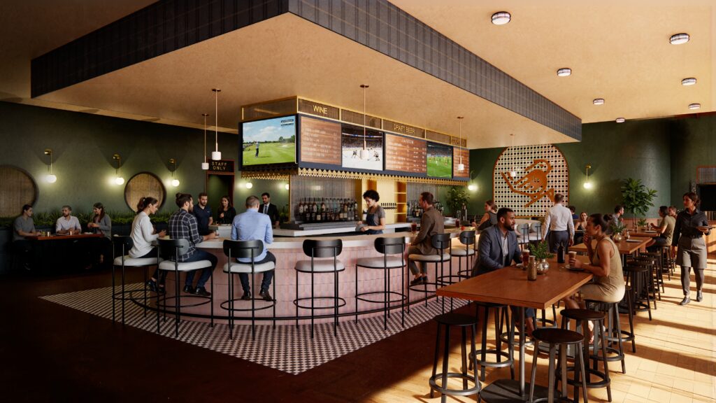 A rendering of the interior space in Fort Worth