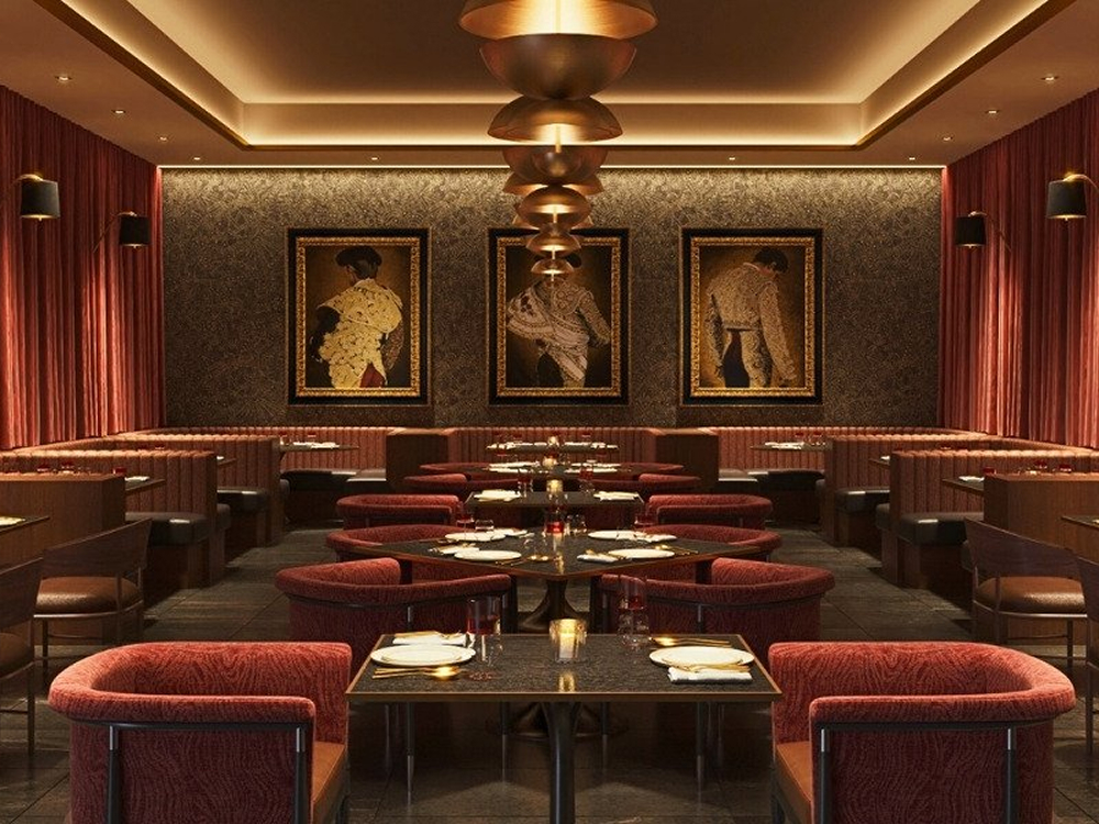 House of Toro dining room with distinct bullfighting theme
