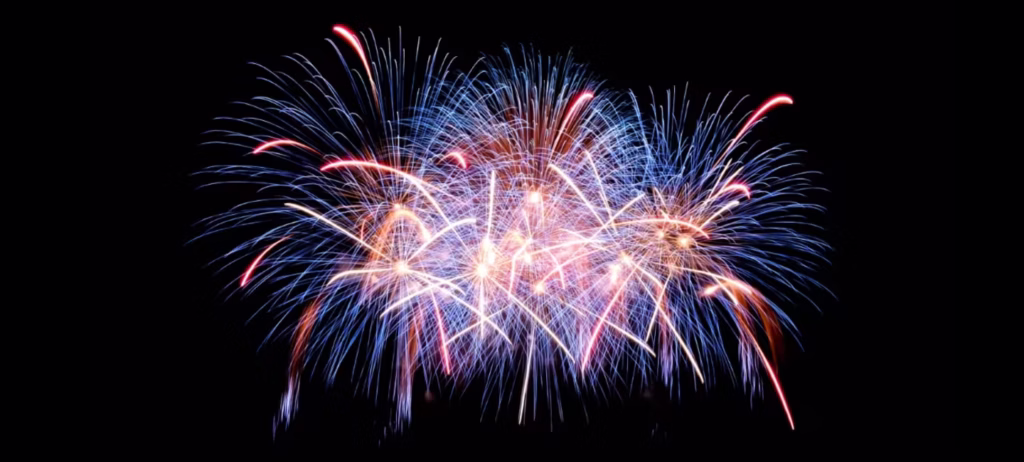 Fireworks over Lake Grapevine.