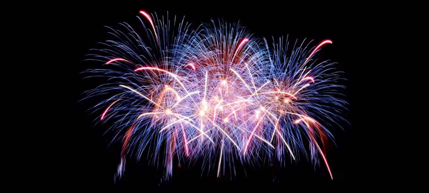Fireworks over Lake Grapevine.