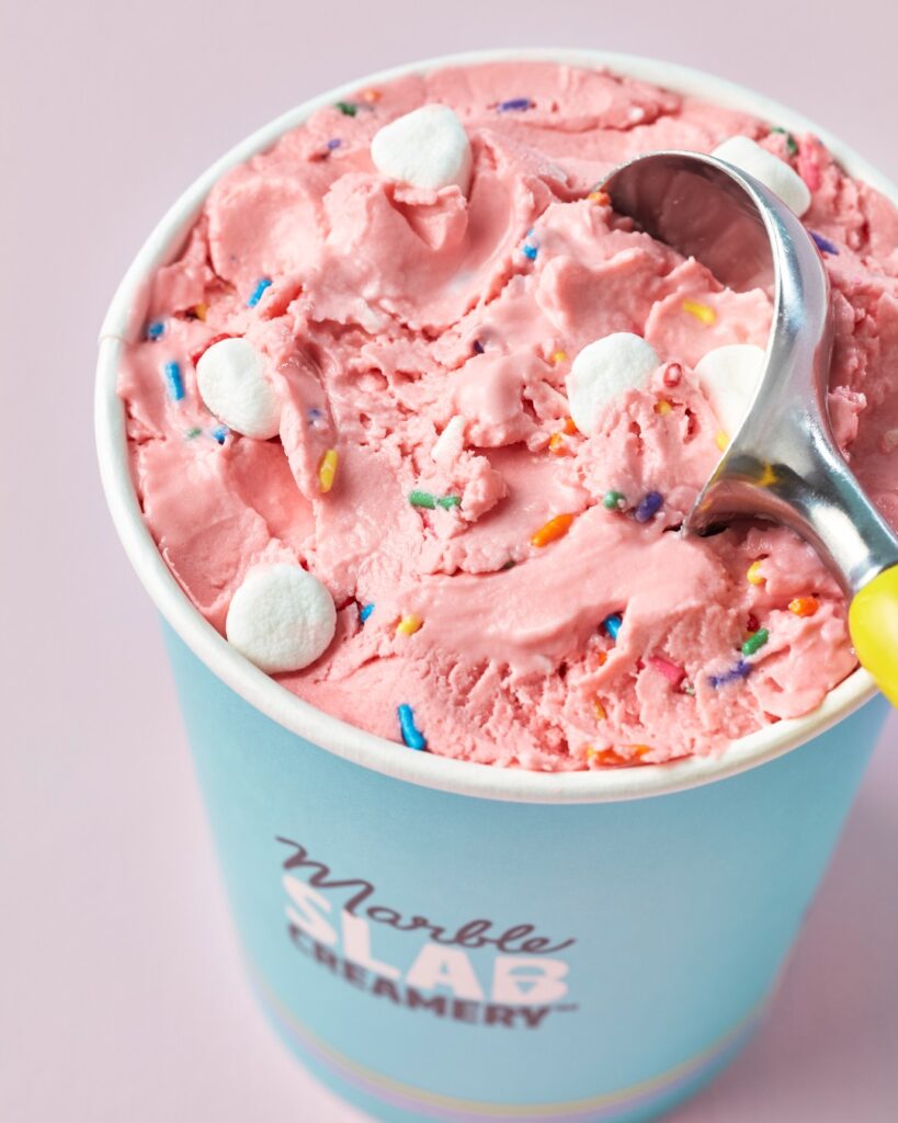 Marble Slab Creamery is famous for its free mix-ins