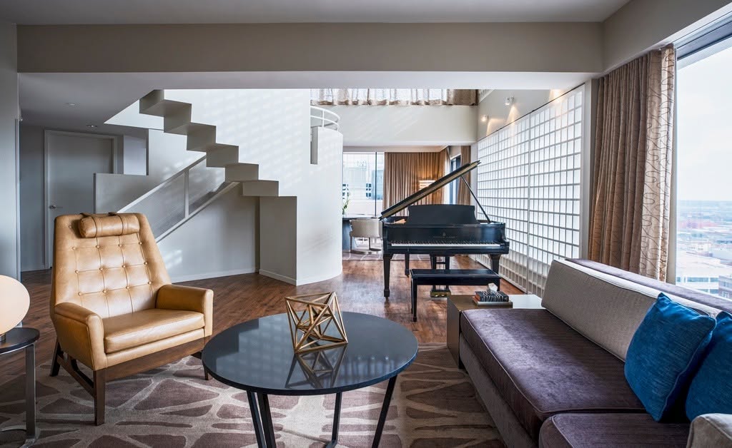 Inside the Van Cliburn Suite at The Worthington Renaissance Hotel.