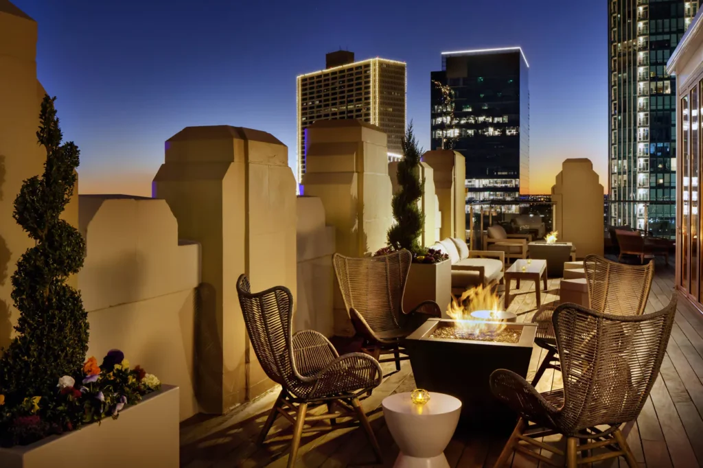 The Sinclair is an art deco masterpiece. It's rooftop shows off its zig zag modern facade