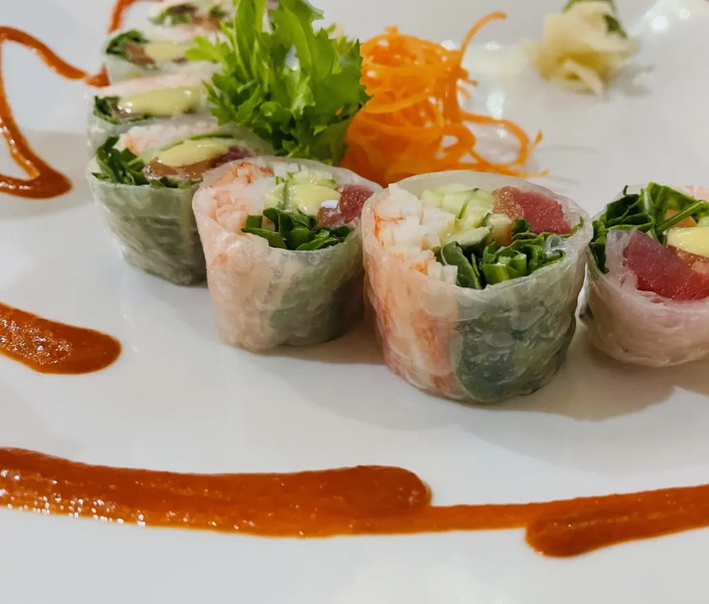 The lovely and bright spring in Paris roll at Megu